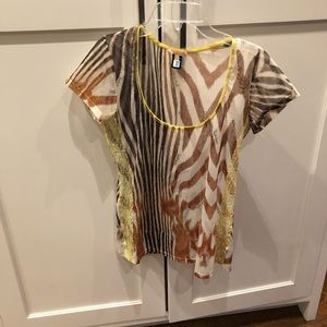 Roberto Cavalli sheer t-shirt size 6 US